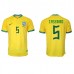 Brasilia Casemiro #5 Kopio Koti Pelipaita MM-kisat 2022 Lyhyet Hihat